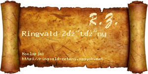 Ringvald Zétény névjegykártya